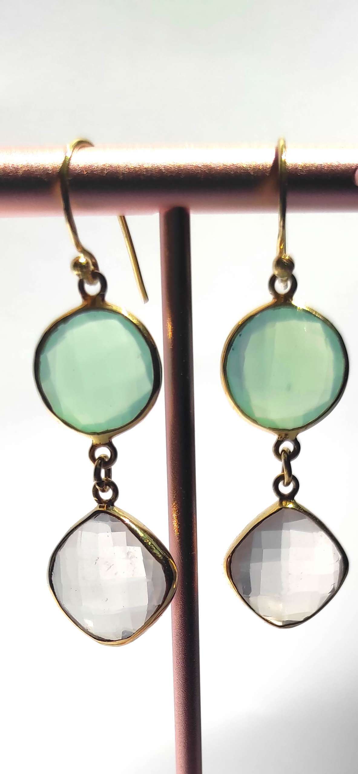 pendientes-calcedonia-cuarzo-plata-925-oro-silverboat.es